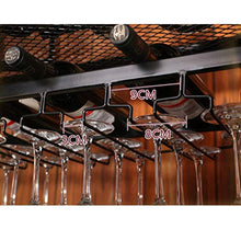 GJSN Cremagliera per Vino, Nero/Bronzo in Ferro Battuto Altezza Regolabile da Bancone da Bancone, Può Appendere Più Bicchieri da Vino,Nero,80 cm