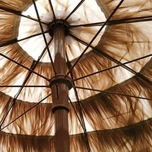 Hula Paglia Sintetica Ombrello 6ft Colore Naturale Stile Hawaiano Ombrello del Giardino della Spiaggia del Patio della Piscina Regolazione Inclinazione, con manovella da 32 mm in Ferro CMXZ
