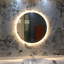 Specchio Tondo da Parete Bagno con Illuminazione LED, Retroilluminato a Prova di Esplosione, Specchio da Trucco da Parete Grande