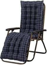 Goodquan Cuscino per sedia a sdraio in morbido cotone per esterni, schienale alto, comodo cuscino per schienale, antiscivolo, lavabile, facile da pulire (blu Plaid,53 x 155 cm)