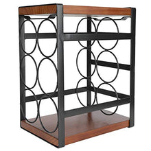Portabottiglie, Portabottiglie da Appoggio in Legno Rustico, Grazioso Portabottiglie per un Massimo di 6 Bottiglie, Portabottiglie a 3 Livelli per Cucine e Bar - 17,7 x 24 x 31,5 cm