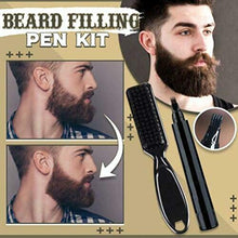 Filler barba nera,Matita riempire la barba,Penna riempire la barba,Penna riempire la barba a 4 punte impermeabile uomo Pennello morbido il viso Basetta baffi Forma riparazione Penna la ricrescita