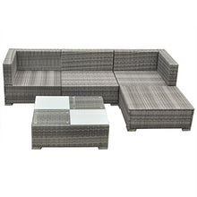 Tidyard- Set Divani da Giardino 12 pz in Polirattan Modulare Grigio, Set di mobili da Giardino