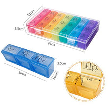 HONZUEN Portapillole Settimanale Giornaliero, Pill Box 7 con 21 Scomparti per Mattino, Pomeriggio, Sera, Viaggio Portatile Porta Pillole, Porta Medicine Settimanale per Farmaci e Integratori