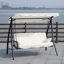 miozzi Dondolo da Giardino 3 Posti con Tettuccio Crema 200x125x170 cm