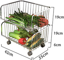 Knoijijuo Regal mensola in Acciaio Inox con 2 Ripiani per la Frutta e Verdura Mensole da Cucina (42x35x44cm) Auto di nicchia scaffale nicchia