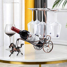 OUGEA Porta calici,Porta Bottiglie retrò in Ferro battuto Porta Bottiglie Trasporto utilizzato per la Decorazione di Porta Bottiglie Cucina Bronzo