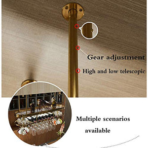 COLiJOL Portabicchieri in Ferro a 2 Livelli Laminato Acrilico con Led Portabottiglie per Vino Capovolto Portabicchieri per Bicchieri da Champagne Portabicchieri per Bar Cucina Portabottiglie,60 cm (2