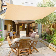 DANWU Tenda a Vela Quadrato 2x2m Resistente all'Acqua Anti UV Tenda Parasole Esterno per Giardini e steccati Recinzione, Beige