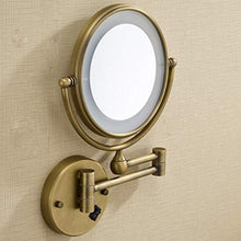 Specchio 8"LED Luce a Muro a Parete Rotonda 3X ingranditore LED Bronzo Spazzolato in Nichel Trucco Trucco privato