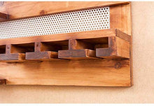 DZX Portabottiglie da Parete in Legno massello Portabottiglie da Vino in Stile Americano a Parete in Stile Americano, Portaoggetti Creativo per Bicchieri da Ristorante, Espositore per Vino Rust
