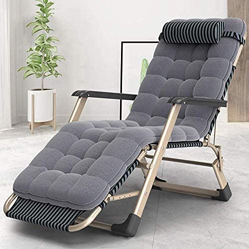 eewopjkj Sedia a Sdraio da Esterno con Chiusura a gravità Zero sedie reclinabili a gravità Zero Pieghevoli sedie da Giardino con Cuscini sedie reclinabili da Esterno in Giardino-Champagne + Cotone