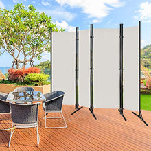 Froadp 205x180cm Paraventi Camera da Letto Schermo Pieghevole Pannello Divisorio Privacy Parasole Protettivo Pareti Mobili da Parete per Patio Balcone Giardino(Beige)