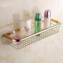 SWNN Bathroom Shelves Cesto A Rete A Quattro Angoli Dorato Accessori for Il Bagno Cesto in Rame Pieno Scaffale for Bagno in Rame Antico Stile Europeo Scaffale for Bagno in Rame Blu (Size : 30cm)