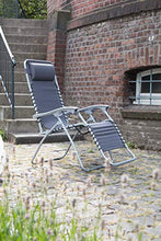 greemotion Sedia Sdraio Relax con Poggiatesta e Poggiapiedi modello “Teramo”, Schienale Reclinabile, ca. 65 x 112 x 90 cm, grigio