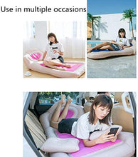 Lettino da viaggio Lettino da viaggio Sedile posteriore della base di aria della base di aria auto traspirante Air materasso floccato materassino con built-in cuscino attività all'aperto e letto al co
