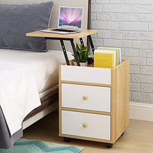Comodino con coperchio ribaltabile a 2 cassetti, comodini in MDF, comodino di sollevamento, semplice scrivania per computer alla moda, per camera da letto, ufficio, facile da montare.
