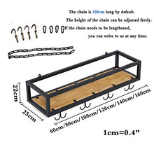 Portabottiglie Da Vino Da Appendere Sottosopra Portabottiglie Con Ganci Ripiani Galleggianti In Legno Portafiori Porta Piante Decorazione Da Soffitto Scaffale A Catena Regolabile In Metallo, 100 Cm (
