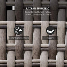Outsunny Salotto da Giardino Set 3 Pz con 2 Divani da Esterno e 1 Tavolo da Giardino in Rattan Sintetico Grigio