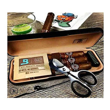 Scatola di sigarette humidor, portatile da viaggio cedar legno scatola sigaro sigaro umidificatore in legno massello scatola di sigaro professionale 3 bastoncini, regalo, nero elegante (inviare forbic