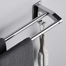 WWWANG - Portasciugamani da Bagno in Acciaio Inox a Doppio Polo, per Bagno o Cucina, Montaggio a Parete, Porta Asciugamani Cromato, 52 cm