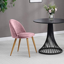 OFCASA Sedie sedie sala da pranzo Set da 2 in morbido velluto sedie schienale con gambe in metallo per sala da pranzo soggiorno ufficio mobili moderni hotel ristorante sedie(Rose)