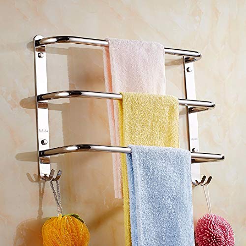 MBYW Portasciugamani Moderno Portasciugamani Elegante per Il Bagno di Moda Portasciugamani Vintage Nero, portasciugamani a Tre Strati in Acciaio Inox, portasciugamani Multistrato, portasciugamani