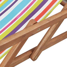 GOTOTOP Sedia da spiaggia in legno, pieghevole, regolabile in 3 posizioni, con cuscino da giardino