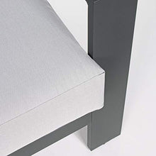 Bizzotto SALOTTINO Atlantic in Alluminio Antracite da Giardino per Esterno Salotto Veranda 4 Pezzi Struttura Moderna Doghe Larghe