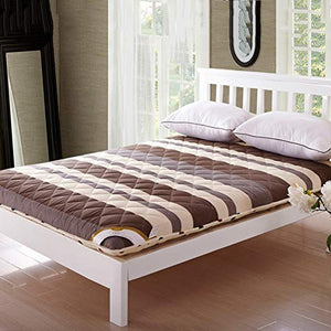 LoveHouse - Coprimaterasso spesso in cotone, anallergico trapuntato, tappetino giapponese Futon Tatami, 10 cm, marrone 120 x 200 cm
