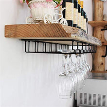 Dongyd 60-140cm (23.6"-55") Rack Calici Di Legno, Wine Rack Mensola Con Bagagli Carrello Di Metallo Muro Di Ferro Montato Hanging Wine Glasses Holder (Size : 120x25x5cm)