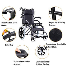 Sedia A Rotelle in Alluminio, Telaio Leggero E Pieghevole, Sedia A Rotelle per Assistente, Sedia da Viaggio Portatile, Poggiapiedi Rimovibili A