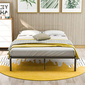 WGYDREAM Letto Base per Rete Solida in Metallo con Struttura del Letto Robusta Nera