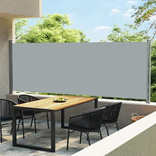 Tidyard Tenda Laterale Retrattile per Patio 600x160 cm Grigia,Resistente ai Raggi UV e all'Acqua