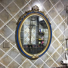 Yxxc Specchio da toeletta Specchio da Parete Specchio da Bagno Specchio da Parete Ovale Specchio da Parete Blu Specchio da Bagno Vanity Toilette Specchio da Bagno per Trucco
