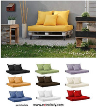 CAB BAVARO Lime Set Cuscino Seduta 82x122 h.11 cm + Due Cuscini Schienale 60x60 cm. + Cuscino Schienale 45x45 cm. Rivestimento in Ecopelle PVC