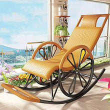 GAXQFEI Sedia in rattan di vimini, PE Rattan Mobili da giardino Mobili Divano Sedia Tessitura W/Poggiapide Lettini Sun Porches Patio Sedile a dondolo, A,C.