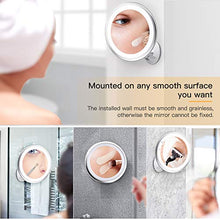 Bestope Trucco con ingrandimento 10x, con Illuminazione a 3 Colori, Specchio da Barba Illuminato da Bagno, Ventosa Girevole a 360, Bianco, 48