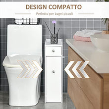 homcom Mobiletto Armadietto Cassetti Scorrevoli Moderno da Bagno in MDF 17 x 48 x 58cm Bianco