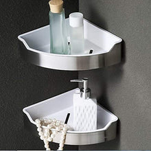 YWTT Portaoggetti da Bagno angolare a 2 Livelli con Montaggio a Parete Compatto Acciaio Inossidabile + Caddy Doccia ABS Finitura Spazzolata antiruggine