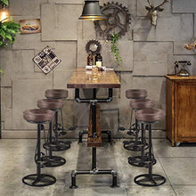 HNWTKJ Sgabello da Bar, Sedute Rotonde, Sgabello Alto, Stile Industriale, Struttura Metallica, Piedini Regolabili, Stabile, Montaggio Facile, Marrone Vintage, Cucina/Bar/Ristorante