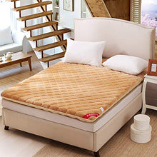 Materassi Futon, 100% Cotone Antibatterico Materasso Topper Coprimaterasso Lenzuolo Trapuntato Queen King Twin Coprimaterassi Completi,Camel,150 * 200cm/59 * 79inch