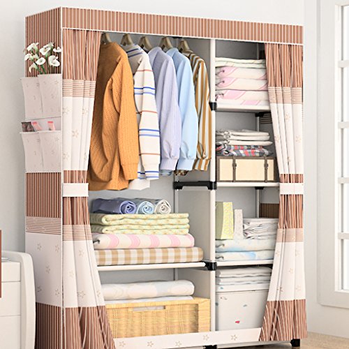 YWXG Bellissimo Armadio Portatile Semplice Dormitorio Singolo Ampio Armadio Assemblato Armadio Richiudibile Cabina Armadio Salvaspazio Guardaroba Canvas Wardrobe Clothes Storage