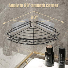 Litcom Mensola per Doccia Angolare Mensole per Bagno Cestello Portaoggetti Autoadesivo per Il Triangolo della Doccia della Cucina del Bagno (Black)