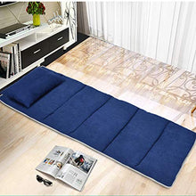 LoveHouse Materasso Pieghevole in Pelle Scamosciata, con Imbottitura Letto Mat Tatami tappetini in Memory Foam sfoderabile per casa, Ufficio, Viaggio, Blue, 190 * 68cm(78x27in)
