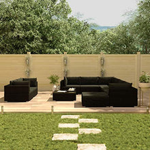 vidaXL Set Divani Giardino 10 pz con Cuscini e Tavolino Vetro Elegante Robusto Arredi per Esterni in Polyrattan Nero Telaio in Acciaio