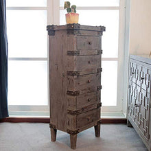 QKJD Armadi di Portico Paese Americano da Pranzo Retro armadi in Legno Retro Vecchio Multi-Layer cassetto armadietto di stoccaggio mobili 50x35x115CM