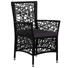 vidaXL 2X Sedie da Pranzo da Esterno in Polyrattan Nero Giardino Seduta Sedile