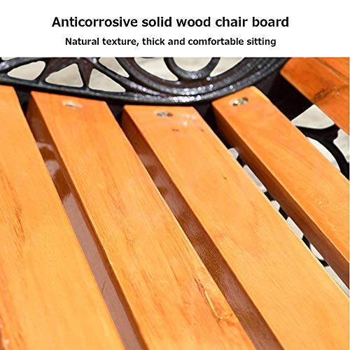 Panca da patio resistente alle intemperie per due persone, panca senza schienale, struttura in metallo in ferro, panca in legno, panche da giardino Panca da patio resistente alle intemperie per due persone, panca senza schienale, struttura in metallo in ferro, panca in legno, panche da giardino