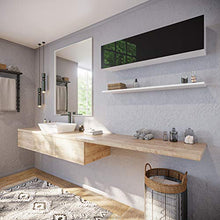 RODRIGO PlatanRoom - Armadietto da bagno pensile, lucido, 120 x 30 x 25 cm, colore: bianco/nero